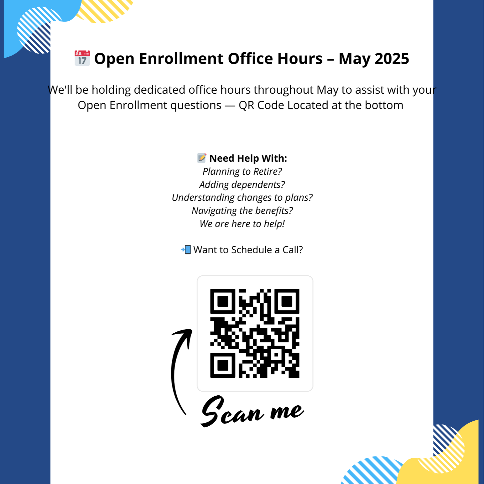 Blue Yellow White Simple Modern Geometric Page Border A4