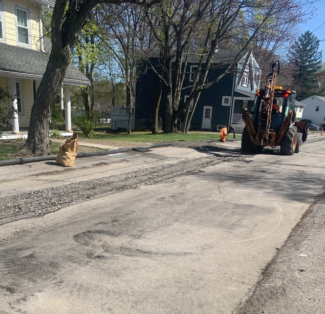 Watermain Construction Being Done on a Roadway